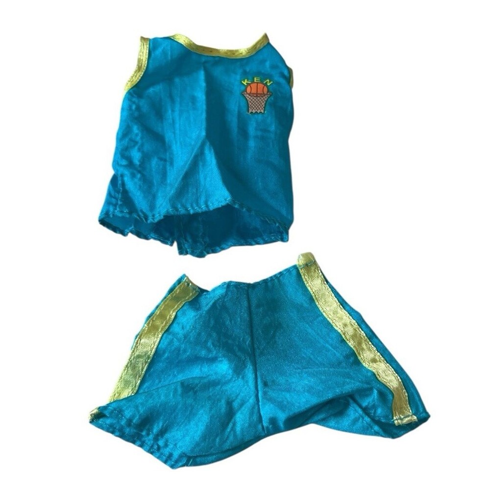 Mattel Barbie Ken Doll Vintage 90’s Teal Basketball Jersey Set